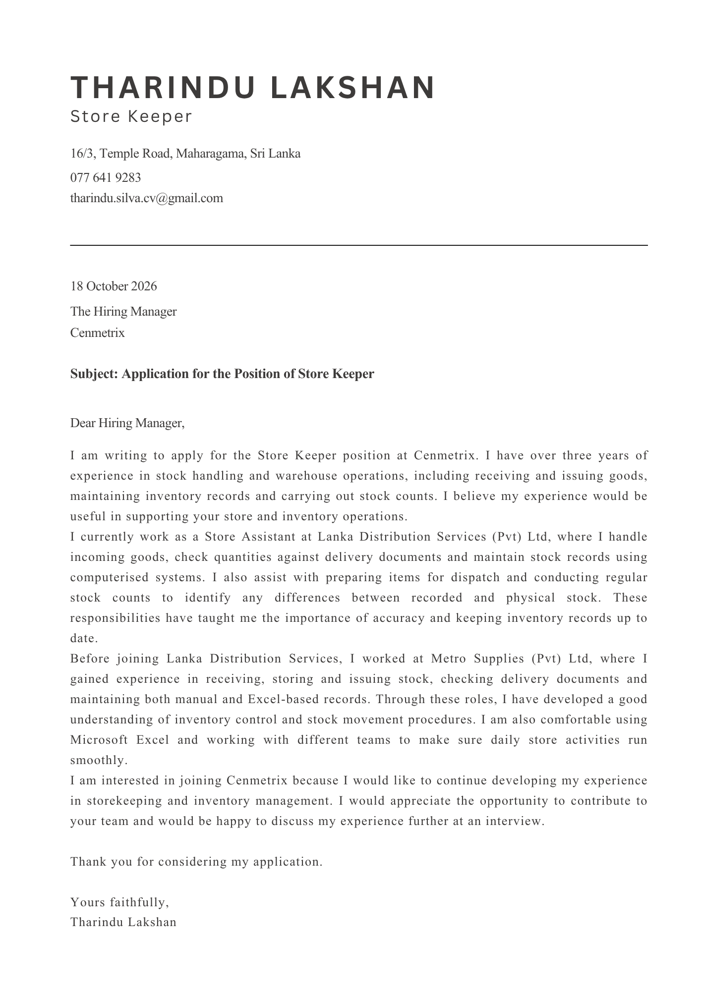 Cover Letter 3, original page