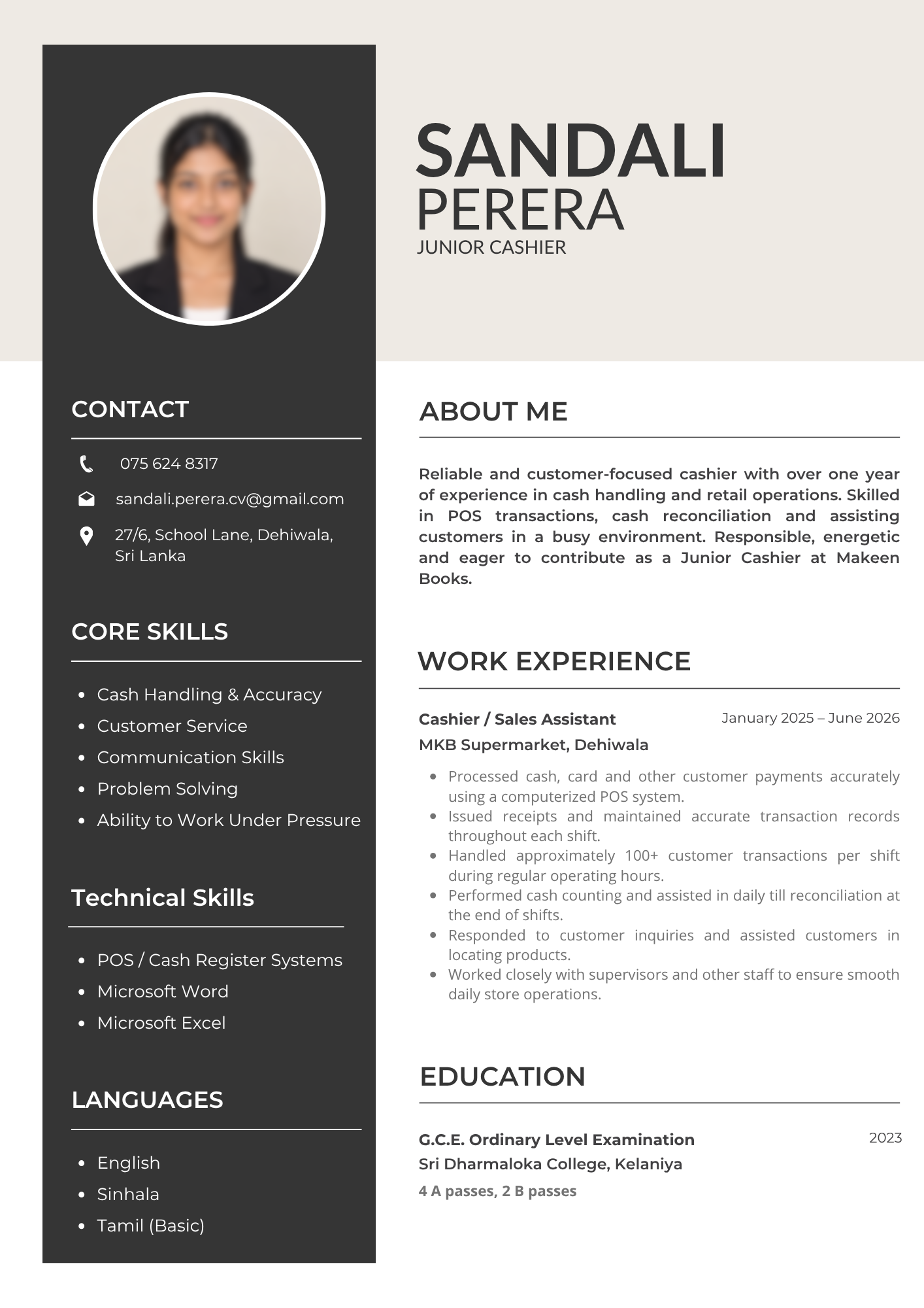 CV 1 original page 1
