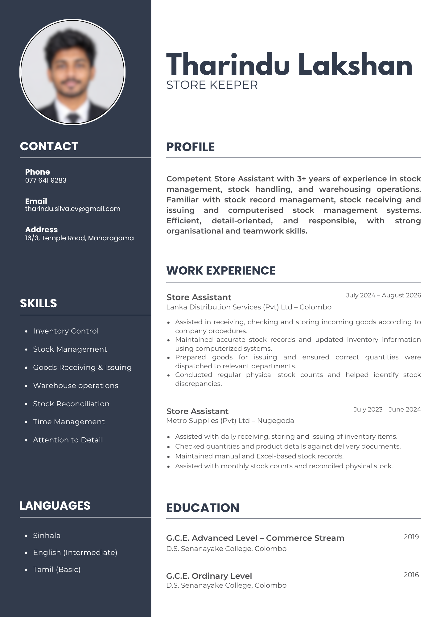 CV 6 original page 1